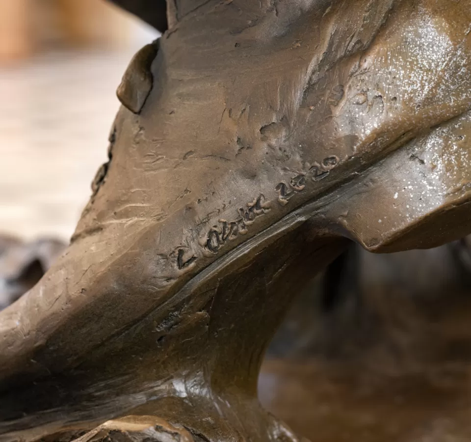 Bronze statue detail.