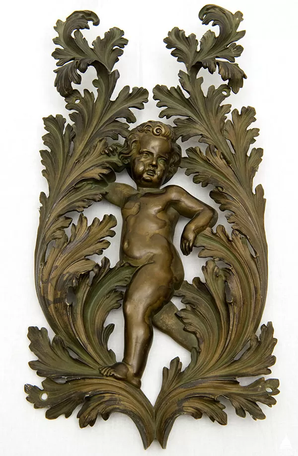 Bronze decorative element from the gallery doors of the 1857 to 1949 House Chamber designed by Constantino Brumidi, cast at the U.S. Capitol foundry, circa 1869.