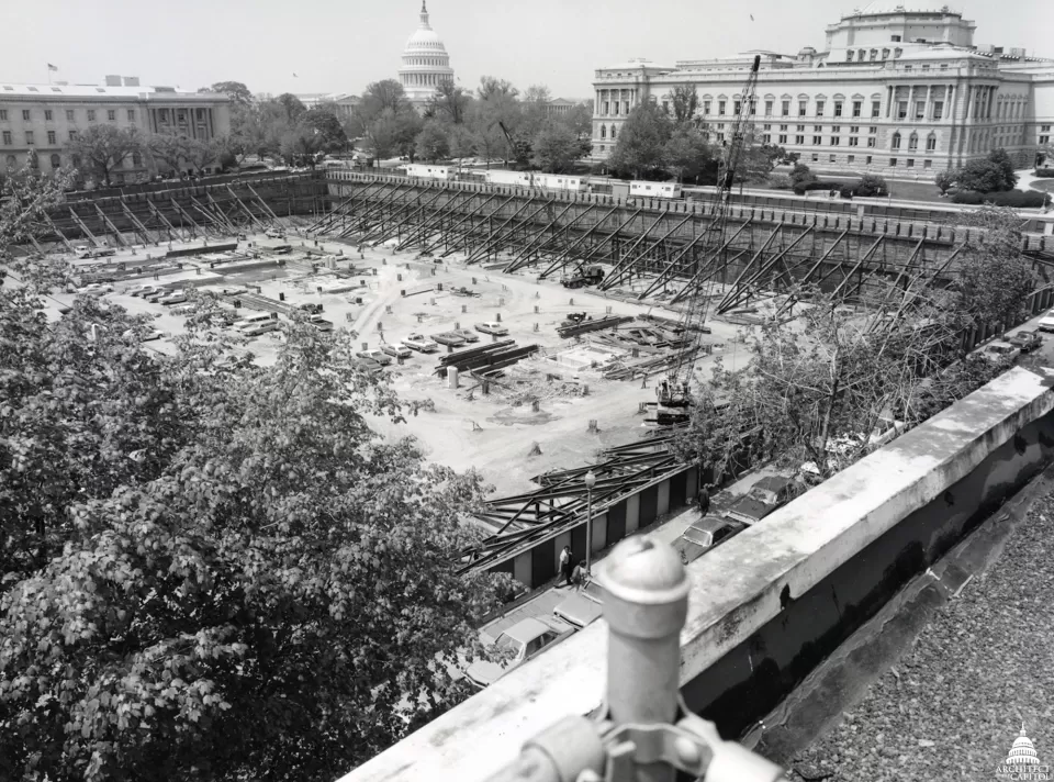 Scene from construction of the James Madison Memorial Building.