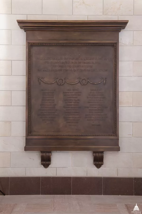 Flight 93 Memorial Plaque at the U.S. Capitol.
