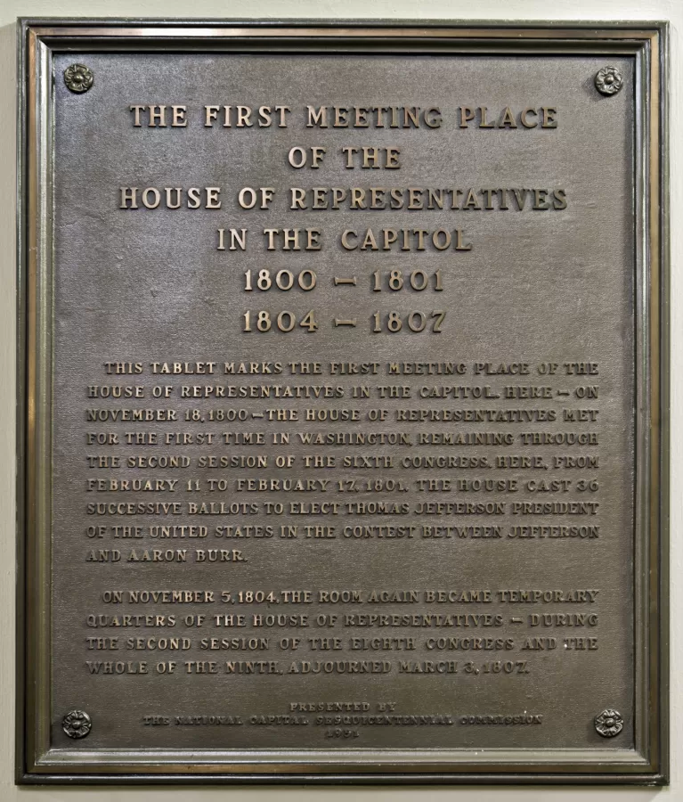 Plaque with text.