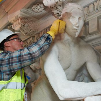 Stone preservation on the U.S. Capitol.