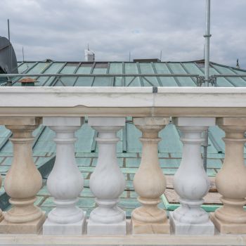 A balustrade at the Russell Senate Office Building.