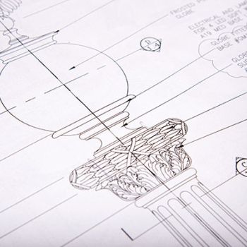 Drawing and design for the Grant Memorial replica lamp posts.