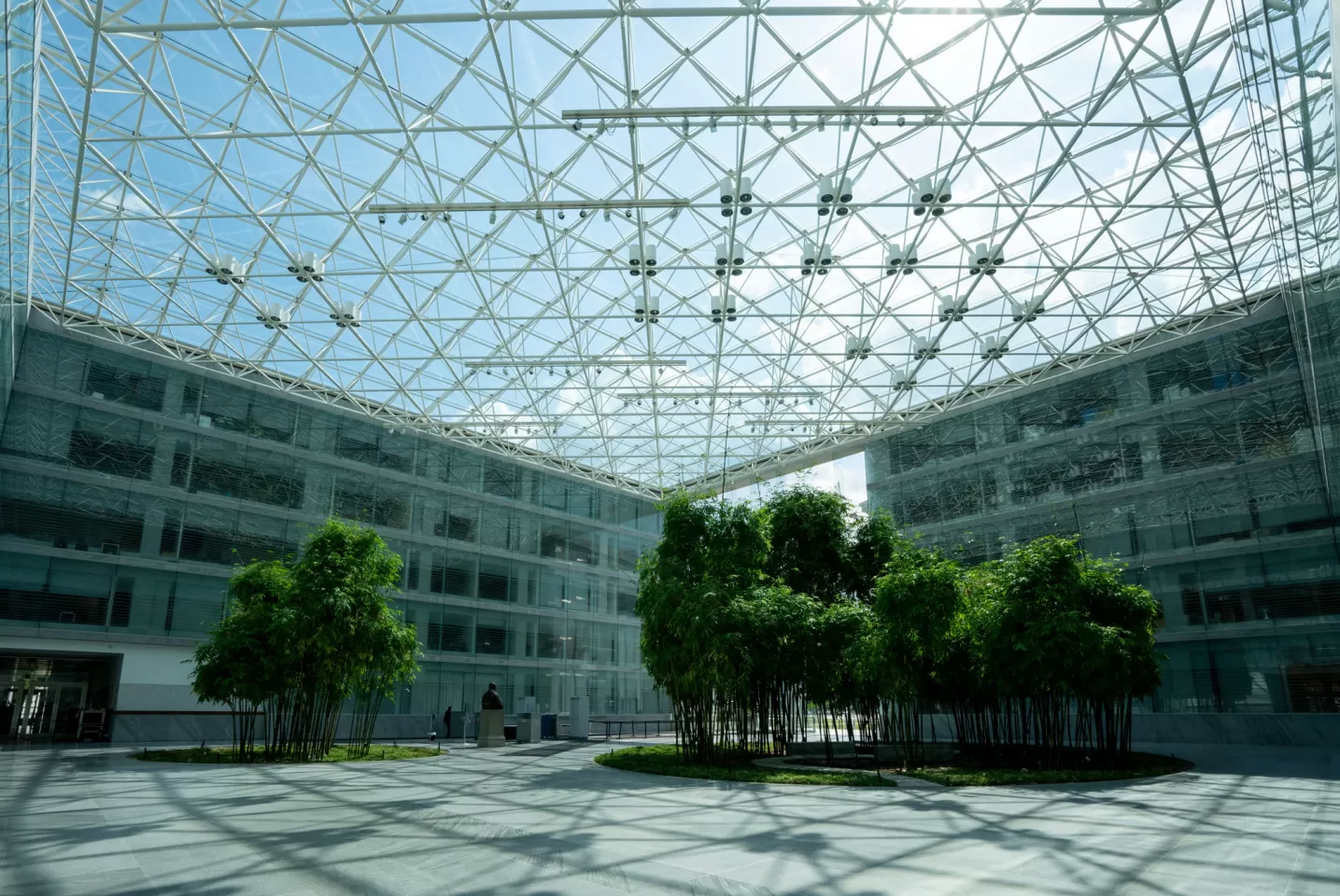 View of the Thurgood Marshall Federal Judiciary Building's atrium in Washington, DC.