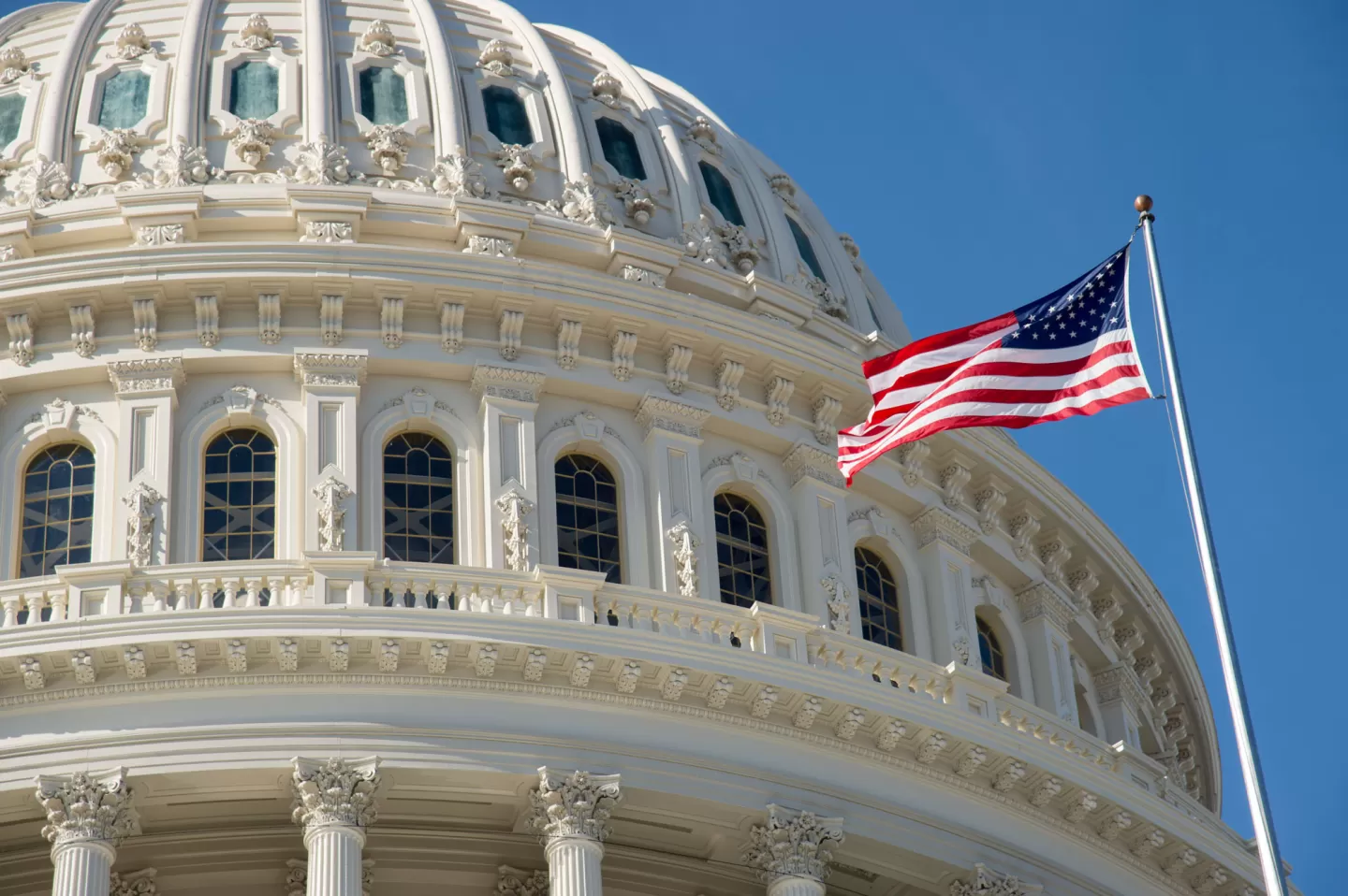 The U.S. Capitol Dome's cupola during the day.