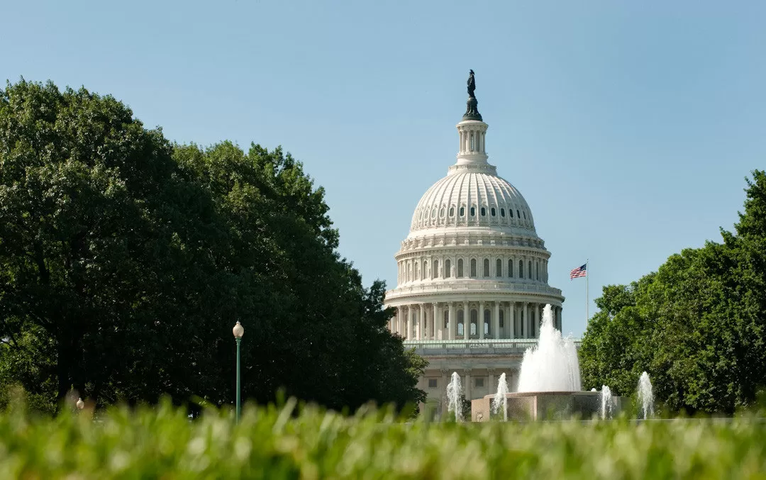 The U.S. Capitol Dome as viewed from Senate Park.