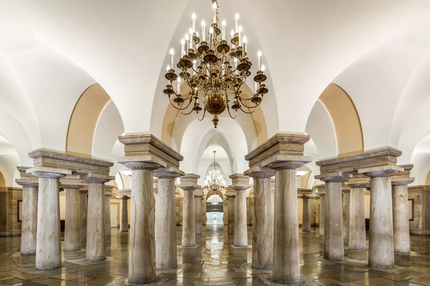 View of the Crypt in the U.S. Capitol.