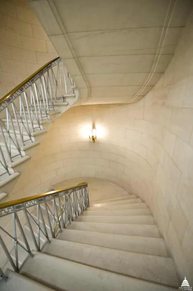 Interior staircase in the Longworth Building.