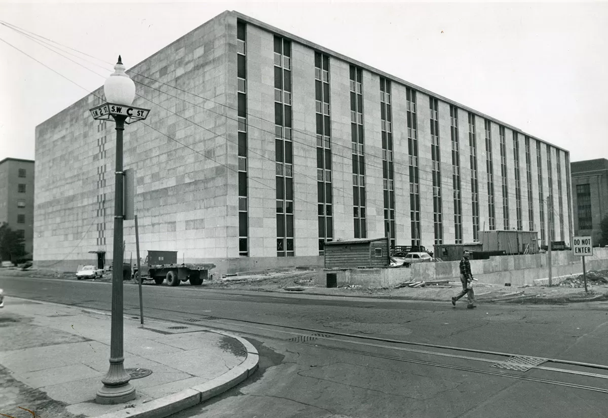 Federal Office Building No. 8, now known as the O’Neill House Office Building, under original construction. Photo courtesy of the FDA.