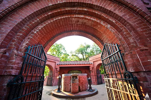 View through one entrance for the U.S. Capitol Summerhouse.