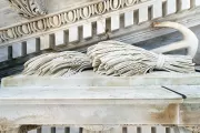A close-up look at the wheat carved as part of the Progress of Civilization pediment on the Senate wing of the U.S. Capitol.
