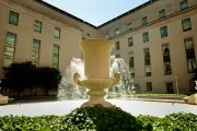 The courtyard fountain at Rayburn House Office Building.