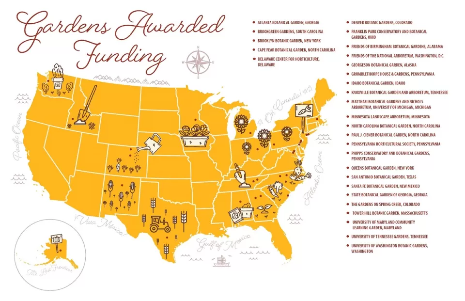 Map of gardeners awarded funding