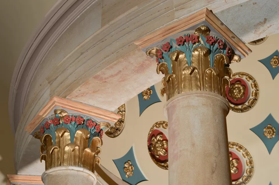 View of the column capitals in the U.S. Capitol's Small Senate Rotunda.