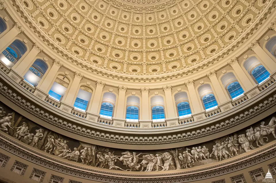 Looking up in the U.S. Capitol Rotunda.