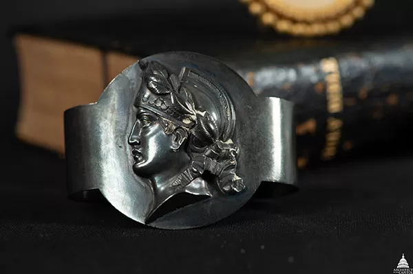 This napkin ring is one of two that once belonged to Constantino Brumidi.