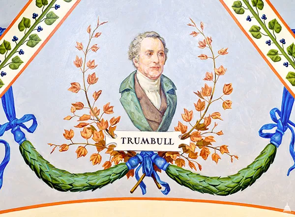 Artist John Trumbull portrait in the U.S. Capitol's Cox Corridors.