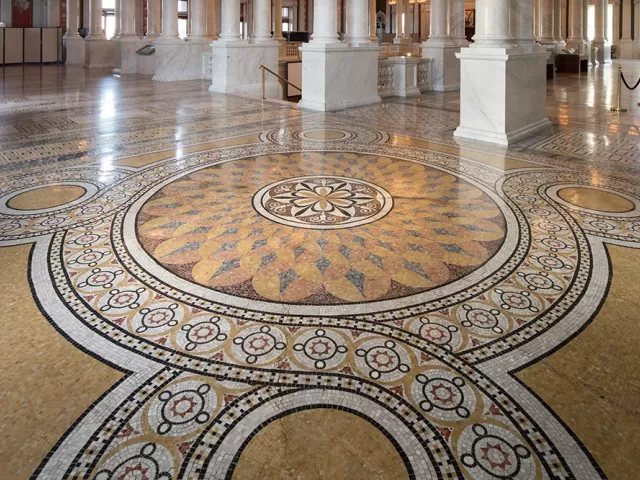 Floor tile at the Library of Congress Thomas Jefferson Building.